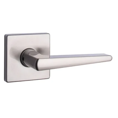 Poignée de porte Équinox Taymor, rosette carrée, nickel satiné – Boilan
