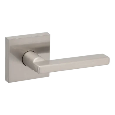 Poignée de porte carrée Halifax Weiser, rosette carrée, nickel satiné – Boilan