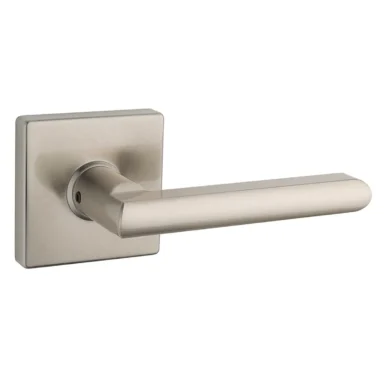 Poignée de porte Vega Taymor, rosette carrée, nickel satiné – Boilan