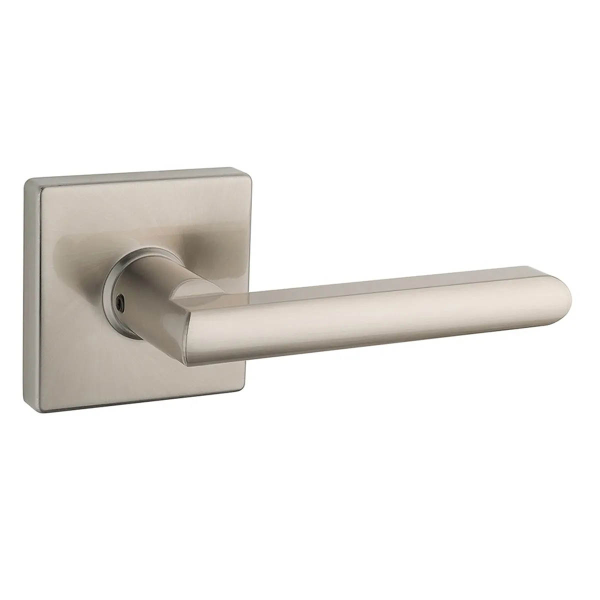 Poignée de porte Vega Taymor, rosette carrée, nickel satiné – Boilan