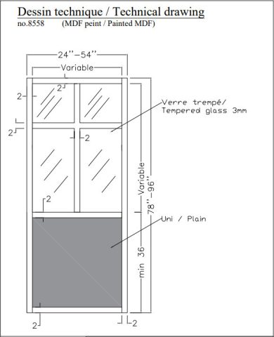 Porte style grange en bois #8558 – Image 2