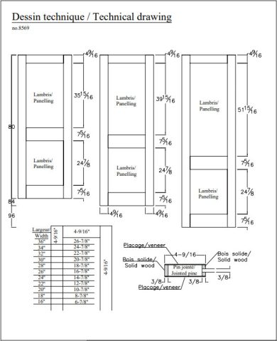 Porte style grange en bois #8569 – Image 2