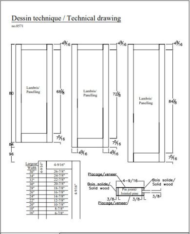 Porte style grange en bois #8571 – Image 2