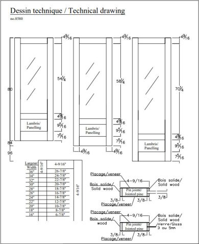 Porte style grange en bois #8580 – Image 2