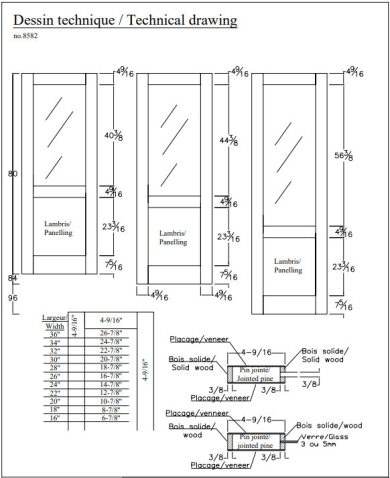 Porte style grange en bois #8582 – Image 2