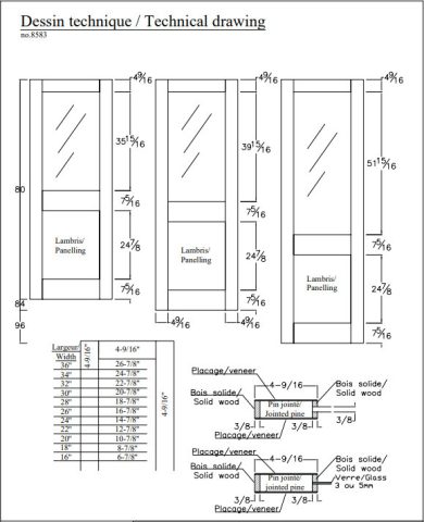 Porte style grange en bois #8583 – Image 2
